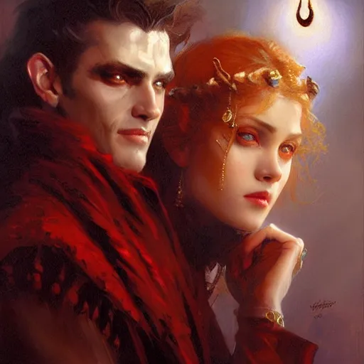 Image similar to attractive twenty first century vampire beautiful eyes. highly detailed painting by gaston bussiere, craig mullins, j. c. leyendecker 8 k