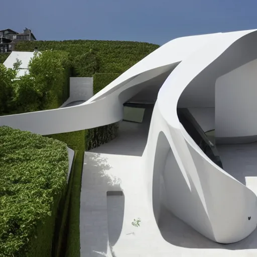 Image similar to house designed by zaha hadid