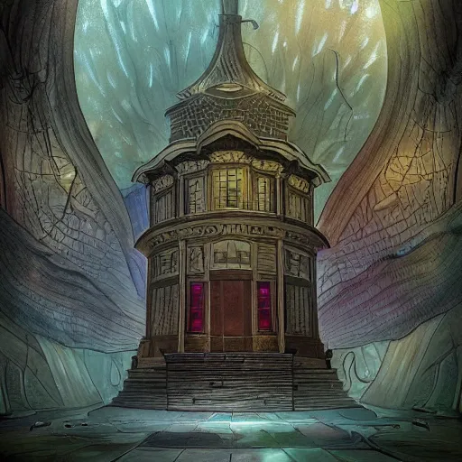 Prompt: eldritch legislature, fantasy illustration, realistic colorful photography