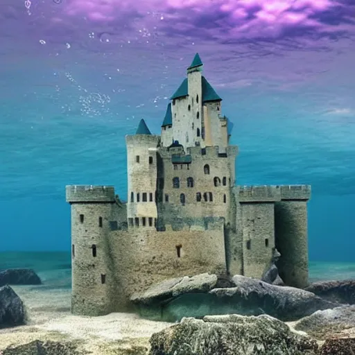 Image similar to castle half submerged in the sea