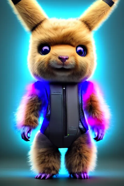 Prompt: high quality 3 d render cyberpunk very cute multicolored fluffy! wombat cyborg, mechanical paw, highly detailed, vray smooth, in the style of detective pikachu, hannah yata charlie immer, cinematic neon blue light, low angle, uhd 8 k, sharp focus