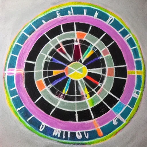 Image similar to medicine wheel using pastel colors in chalk