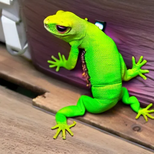 Prompt: a gecko dressed as buzz lightyear