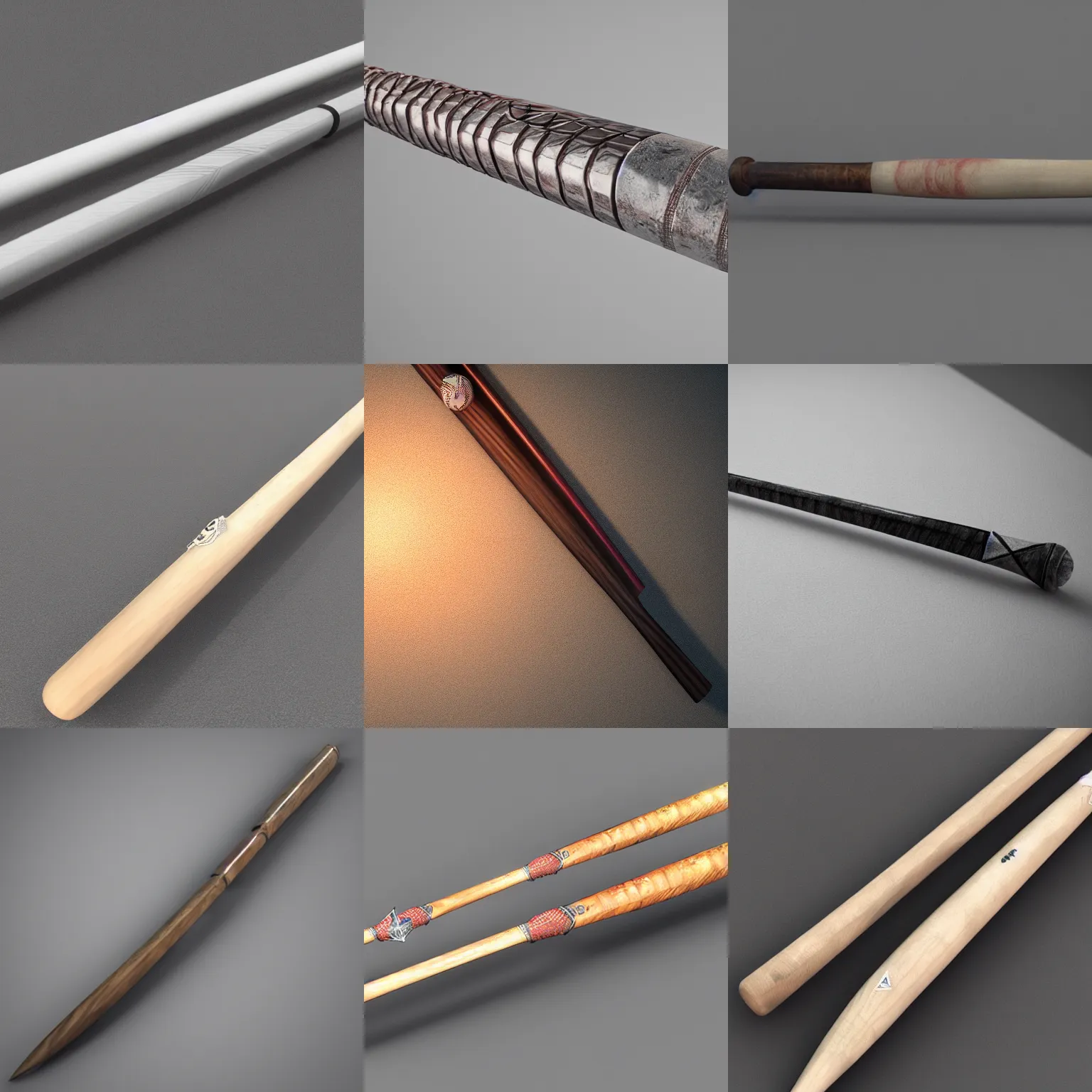 Prompt: a diamond baseball bat, hyperrealistic, concept art, octane render, unreal engine 5, trending on artstation, high quality, highly detailed, 8 k hdr, product photo, centered, soft lighting, path traced, low contrast, high coherence, symmetrical