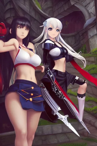 Image similar to isekai masterpiece by blade lovewn, hongbsws, mandy jurgens, irina french, rachel walpole, ross tran, illya kuvshinov, waterhouse, and alyn spiller of tifa l