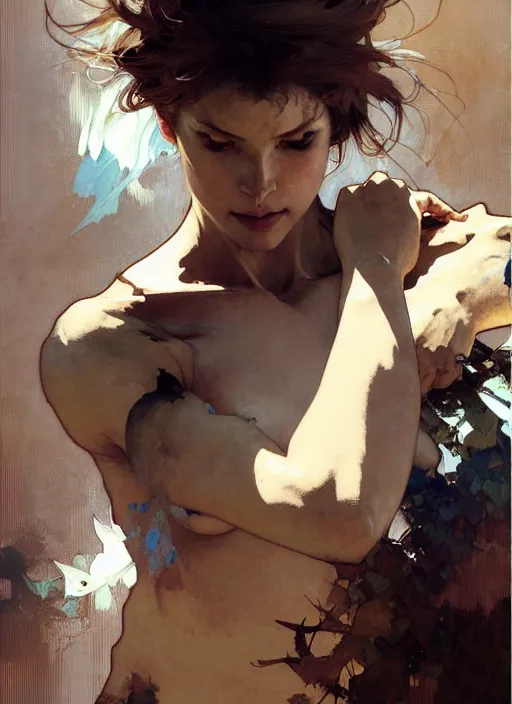 Image similar to beautiful neutral earth toned palette knife painting artwork by yoji shinkawa jeremy mann, dancer, charlie bowater and magali villeneuve and alphonse mucha, gaston bussiere, craig mullins, j. c. leyendecker, by artgerm