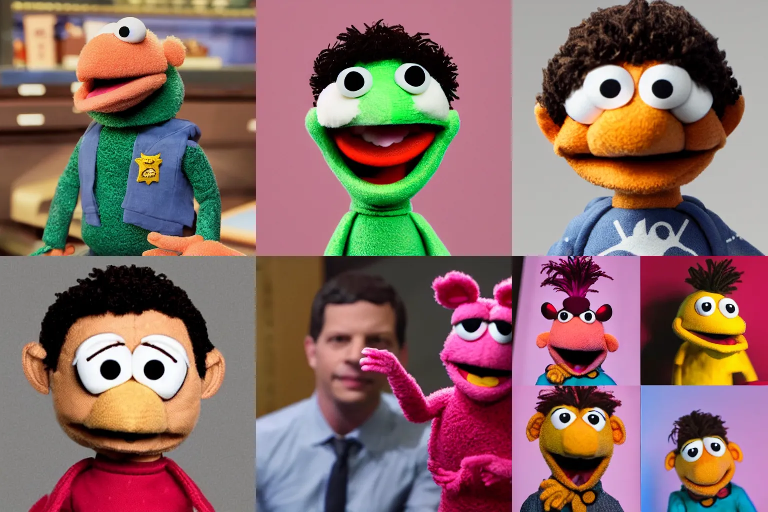 Prompt: jake peralta as a muppet