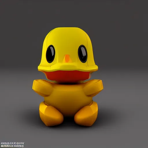 Image similar to a cybernetic enhanced rubber ducky, 3 d unreal engine render