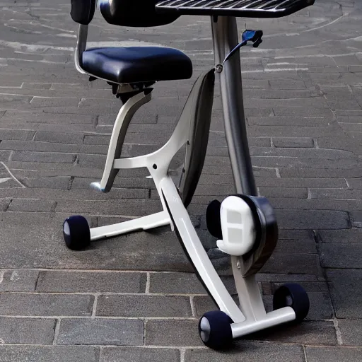 Prompt: pedal powered electric chair, product photo, prison appliance catalog, detailed, 4k