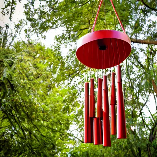 Prompt: professional photography of wind chimes