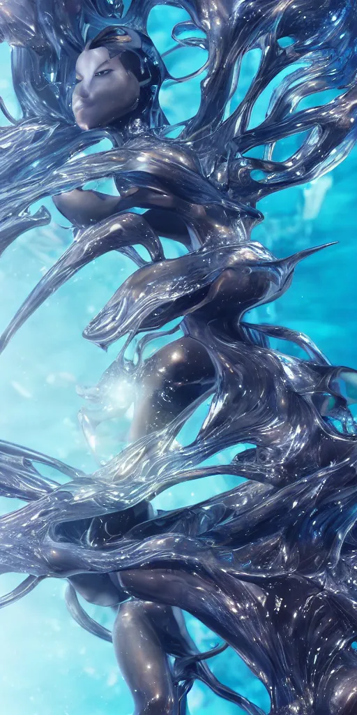 Prompt: deep ocean sculpture, octane render, fantastic, shining, sharp focus, by hajimesorayama