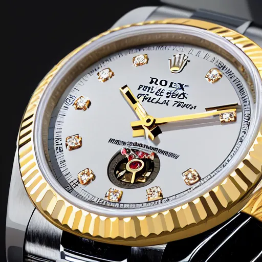 Prompt: rolex, dial, portrait of gagarin on the dial, gagarin, gagarin engraving, custom watch, dial photography, gold silver, diamond, brilliant, super detailed, photorealistic, 8 k white background