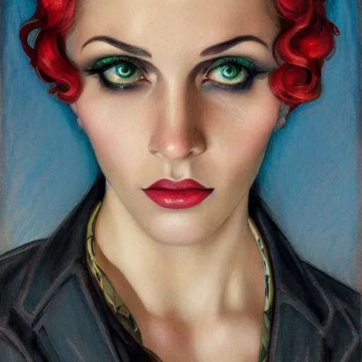 Prompt: a streamline moderne, art nouveau, multi - ethnic and multi - racial portrait in the style of charlie bowater, and in the style of donato giancola, and in the style of charles dulac. very large, clear, expressive, intelligent eyes. symmetrical, centered, ultrasharp focus, dramatic lighting, photorealistic digital painting, intricate ultra detailed background.