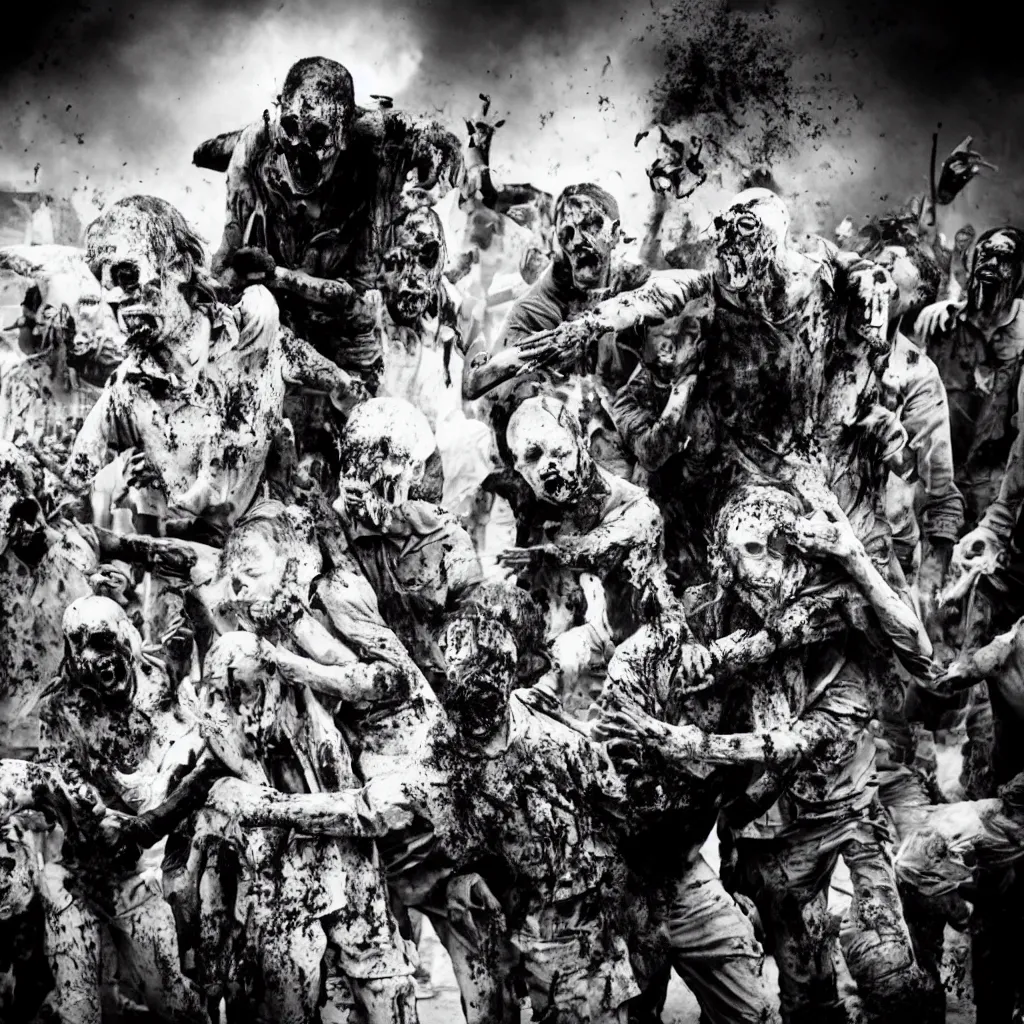 Image similar to black and white photo of the zombie apocalypse,