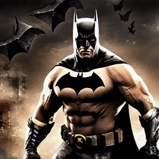 Prompt: Dwayne Johnson as batman Arkham, cinematic, epic , dramatic