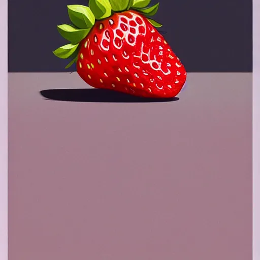 Image similar to Goro Fujita ilustration freshly cut strawberry, fluffy fruit full of liquid and freshly picked flavor, painting by Goro Fujita, sharp focus, highly detailed, ArtStation