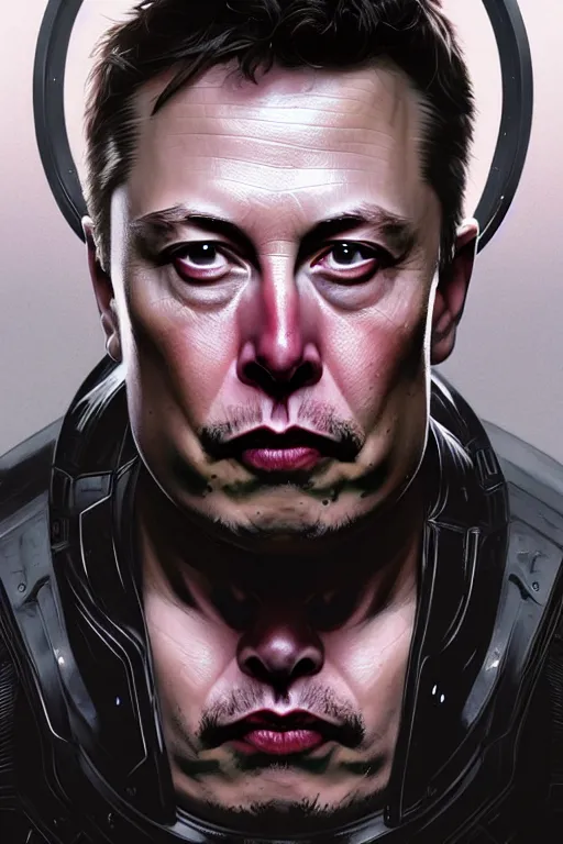 Prompt: elon musk as punisher, badass, realistic portrait, symmetrical, highly detailed, digital painting, artstation, concept art, smooth, sharp focus, illustration, cinematic lighting, art by artgerm and greg rutkowski and alphonse mucha