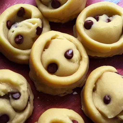 Prompt: apple fruit completely made out of cookie dough