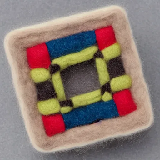 Prompt: a die made of wool