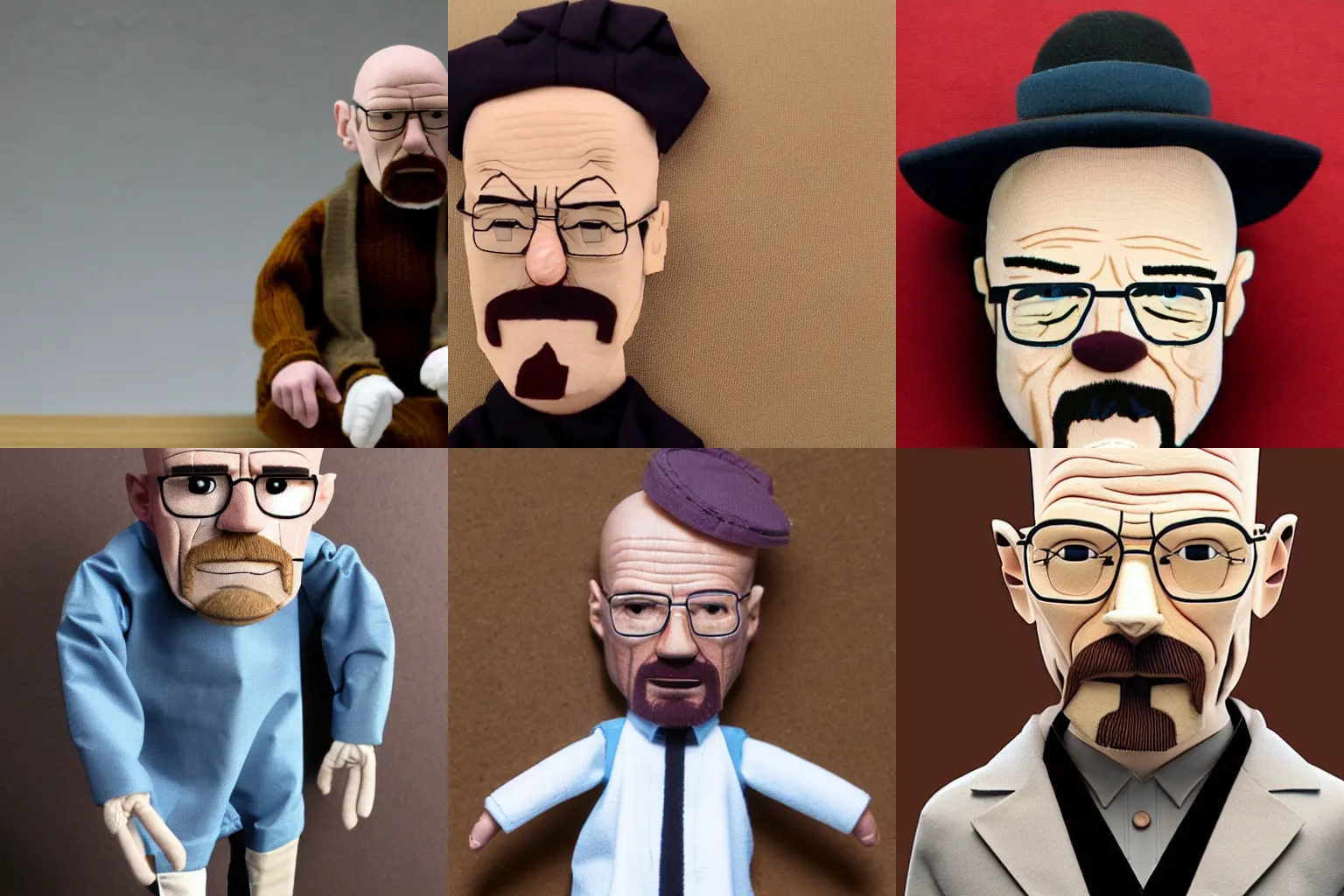 Prompt: walter white as a puppet