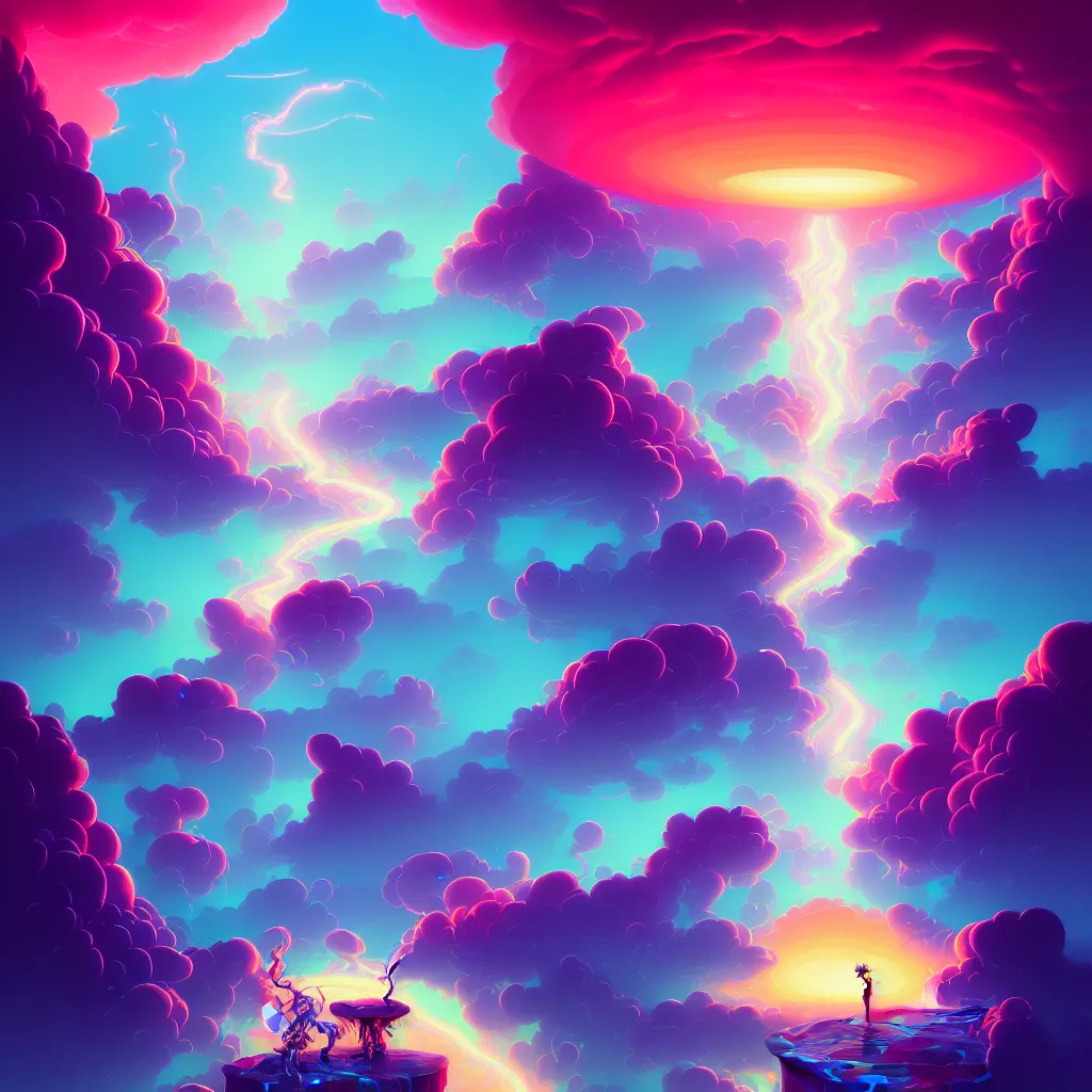 Prompt: a micro-service deployed to a data-center, package, container, road, connector, firewall, cloud, security, thunderstorm, trending on Artstation, painting by Jules Julien, Leslie David and Lisa Frank and Peter Mohrbacher and Alena Aenami and Dave LaChapelle muted colors with minimalism