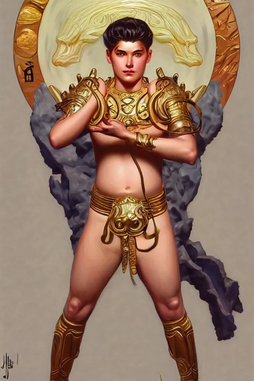 Image similar to god of moon, fantasy, painting by j. c. leyendecker, artgerm, trending on artstation