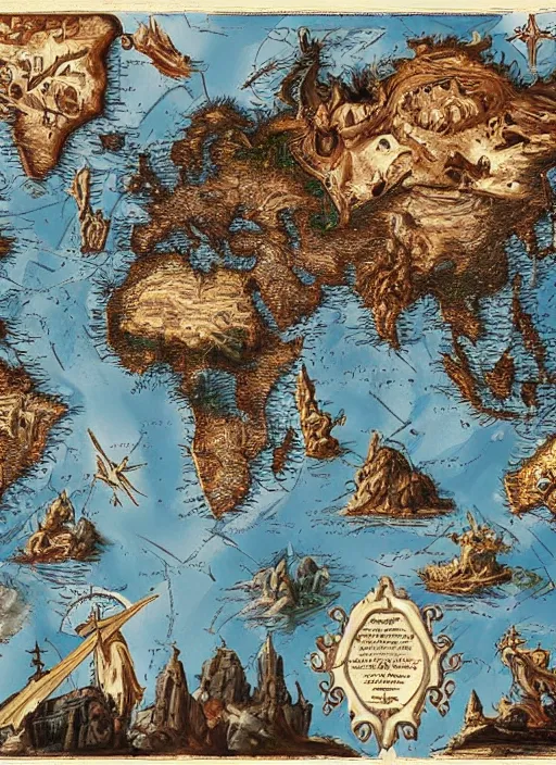 Image similar to world map _ by _ filipe _ pagliuso _ and _ justin _ gerard _ symmetric _ fantasy _ highly _ detailed _ realistic _ intricate _ port