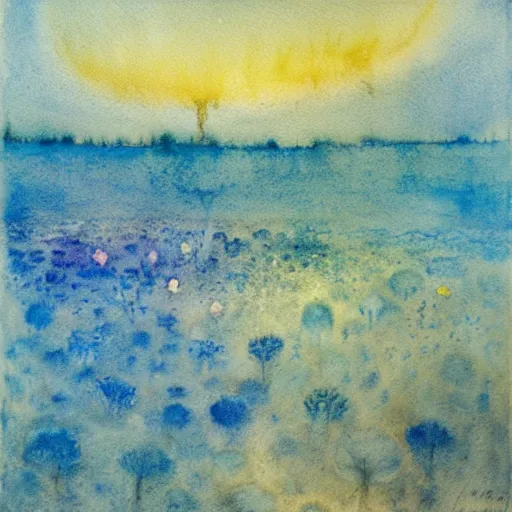 Image similar to Dreams of summer, watercolour painting by Mikalojus Konstantinas Čiurlionis