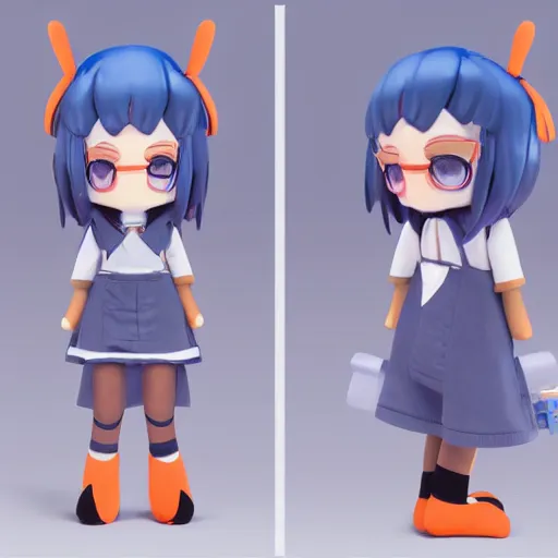 Image similar to cute fumo plush of a girl who is a lab technician of eldritch studies, summoner scientist, anime girl, orange lens flare, vray