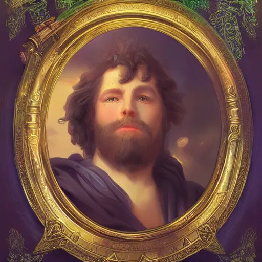 Image similar to a portrait of the wizard Rinsewind in Ankh Mor-Pork, dreamy night, eternity, romantic,highly detailed,in the style of Franz Xaver Winterhalter, highly detailed,in the style of Aetherpunk