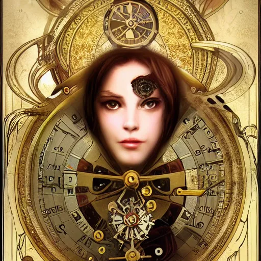 Image similar to amazing lifelike award winning clockwork phantom trending on art station artgerm greg rutowski alpgonse mucha cinematic