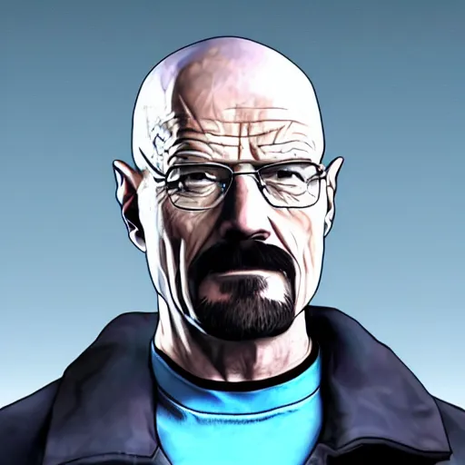 Image similar to Walter White on a GTA V Loading Screen, cell shaded art, 4K