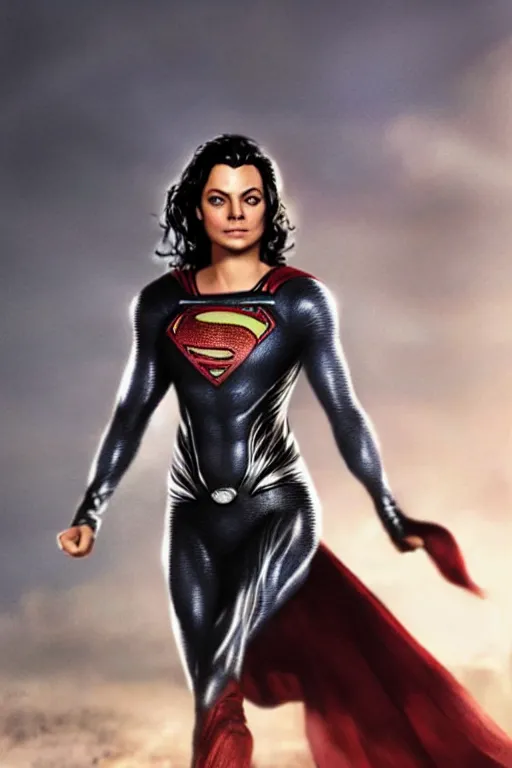 Prompt: a fancy close up of Man of Steel cast as Mila Kunis by Greg Rutkowski, full body shot