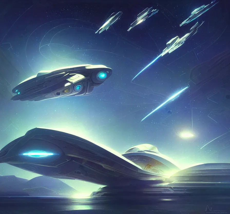 Image similar to realistic geometric spaceship, sci - fi, technologi, constellation, geometry space background, breathtaking stars, elegant, highly detailed, digital painting, artstation, concept art, smooth, sharp focus, spiritual art, art by artgerm and greg rutkowski and alphonse mucha, psychedelic, illustration, painting oil,