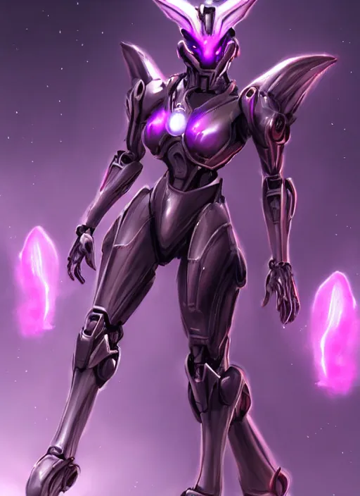 Image similar to cinematic goddess full shot, beautiful stunning hot anthropomorphic robot mecha female dragon, sleek dragon head, metal ears, led purple eyes, smooth fuschia skin, smooth silver armor, floating in space, eating a planet, epic proportions, epic size, epic detail, furry art, dragon art, giantess art, warframe fanart, furaffinity, octane