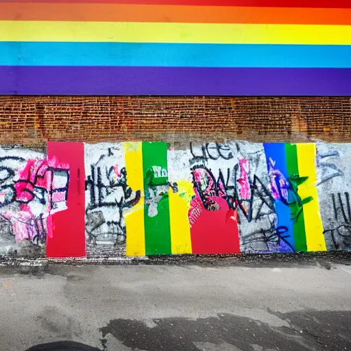 Prompt: the berlin wall but gay