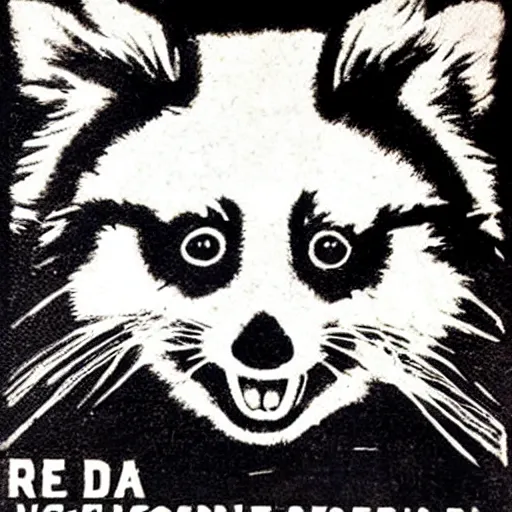 Prompt: red panda on a propaganda poster, clear, hypnotic, world war, circa 1 9 3 9, stencil