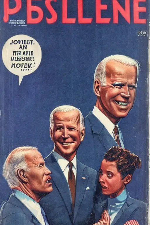 Image similar to pulp scifi cover of Joe Biden as an alien