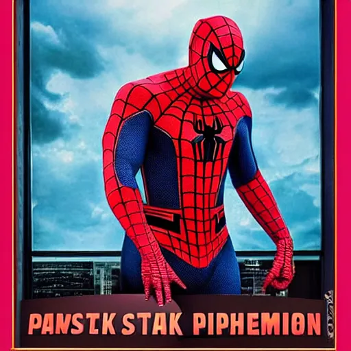 Image similar to patrick star as spiderman movie poster