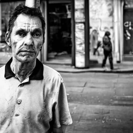 Image similar to portrait joseph quinn in the street, photojournalism, 5 0 mm, street photography