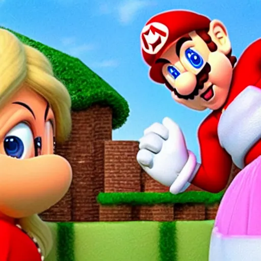 Prompt: “Mario saves peach, live action”