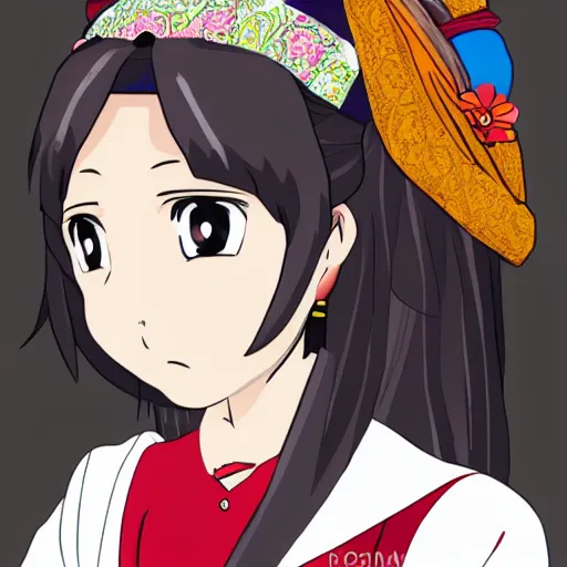 Image similar to a nepali woman, anime style