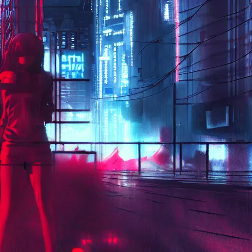 Prompt: anime isis, 3 5 mm film still, wired landscape, cyberpunk, volumetric lighting, photo realistic, digital art, anime background, red colour palette, very detailed faces