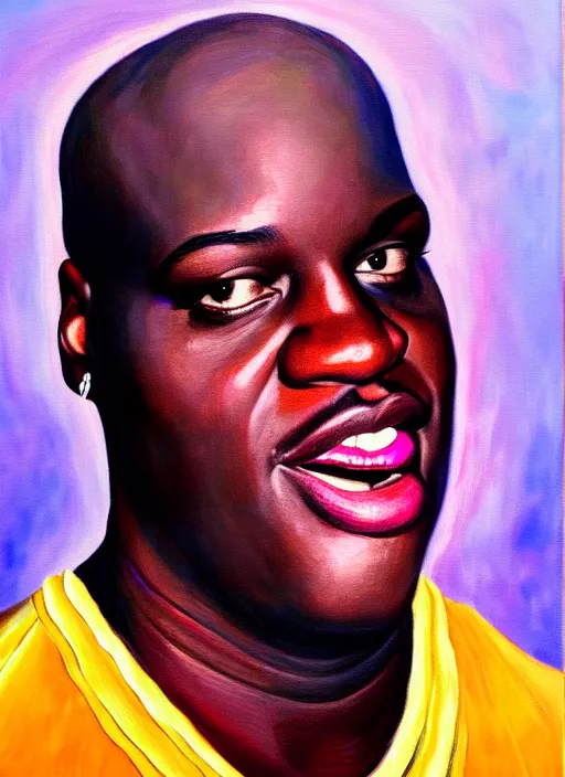 Image similar to shaq as a woman, oil on canvas, cinematic, portrait