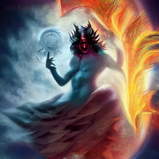 Image similar to the heavenly demon, stunning digital art