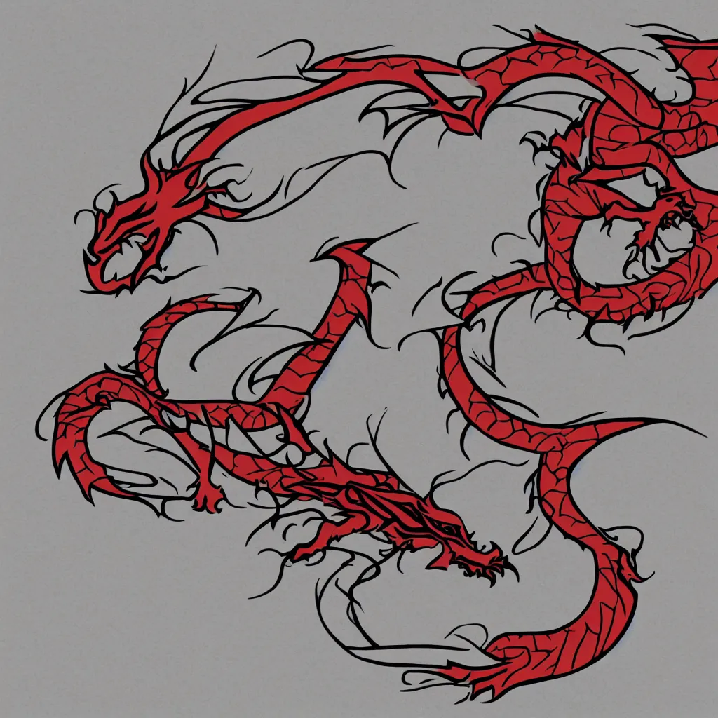 Prompt: a dragon, in the style of a sports logo