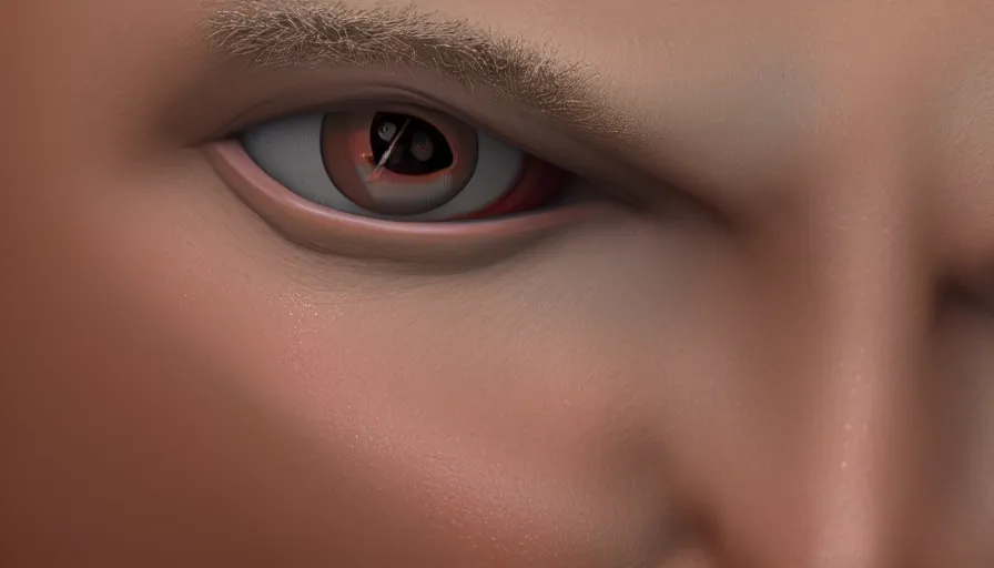 Prompt: human close - up, sss, pbr material, refraction, skin