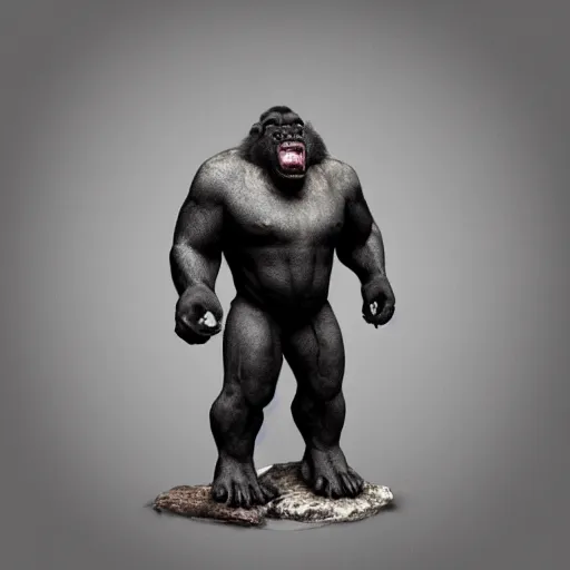 Image similar to orc gorilla hybrid, realistic,