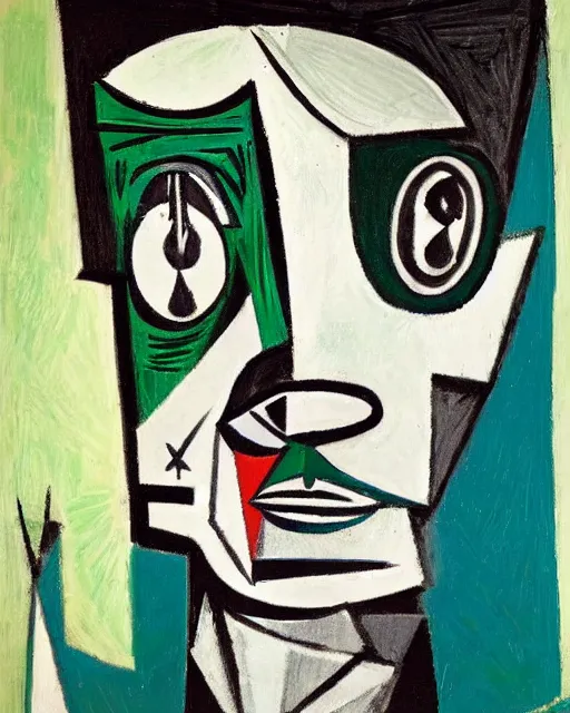 Prompt: picasso portrait of murdoc niccals