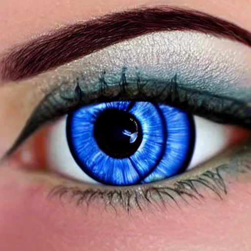 Image similar to beautiful photo, blue iris eye photo, only eyeball, perfect eye, realistic